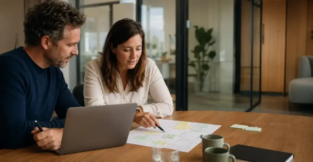 Professionals brengen een AI-workflow in kaart