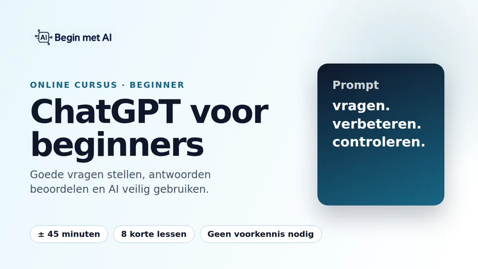 ChatGPT voor beginners: leer werken met AI